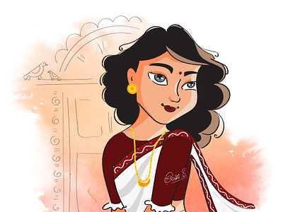 Bengali girl illustration characterdesign digitalart digitalpainting illustration