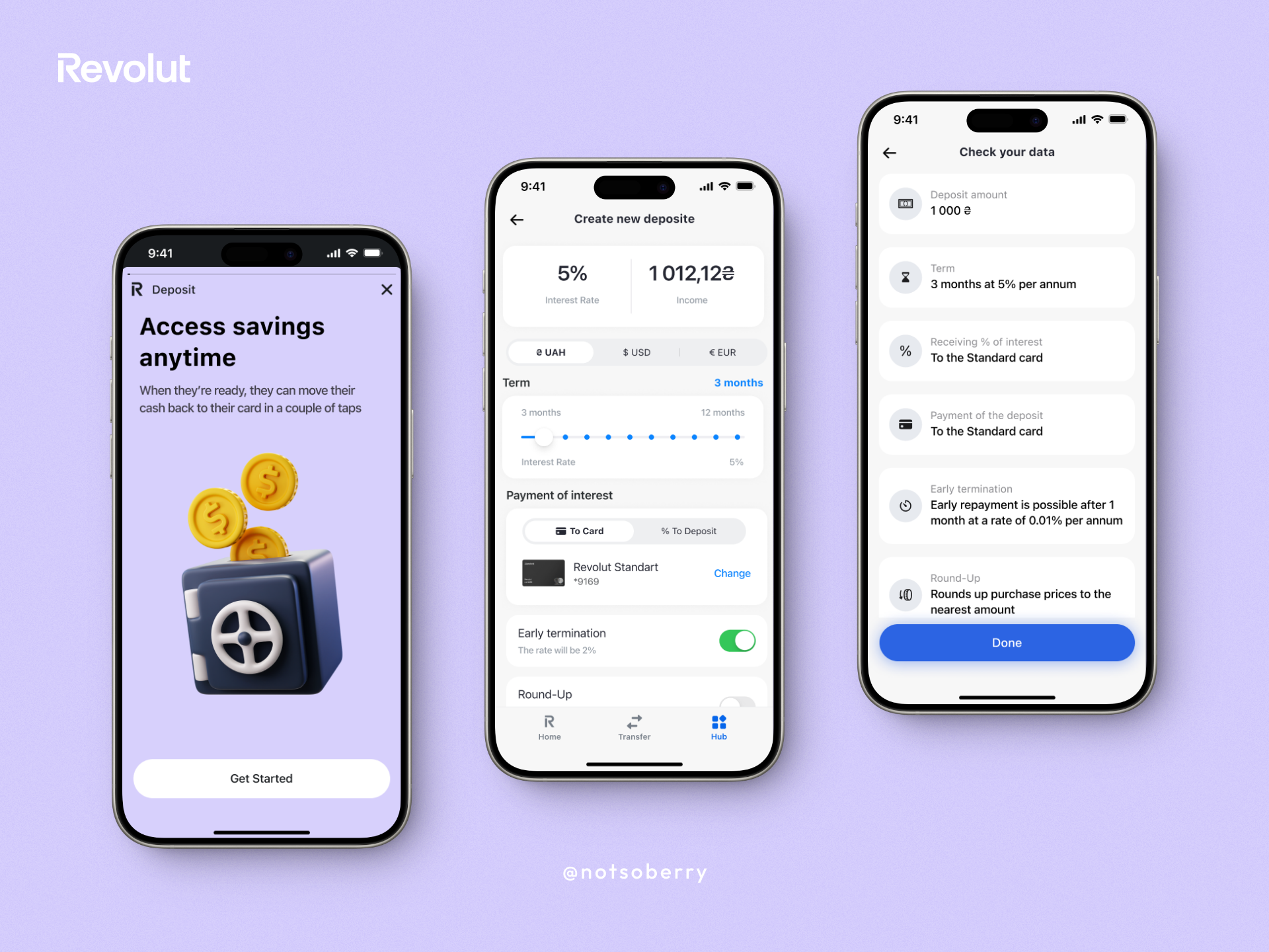 Example of Deposit for Online Bank App "Revolut" (2024)