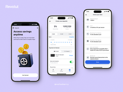 Deposit for Online Bank App "Revolut" (2024) android app bank banking deposit design finance finance app home screen ios mobile app onboarding online online banking savings ui uiux ux