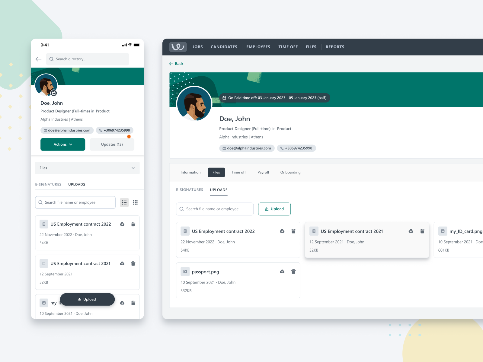 Upload files in profile - Workable HR design mobile product design ui uidesign uiux user interface ux web webapp
