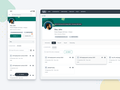 Upload files in profile - Workable HR design mobile product design ui uidesign uiux user interface ux web webapp