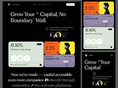 Dark UI analytics branding dark theme dark ui data design finance graph graphic illustration landing page payment product design typography ui ui ux user experience ux vector web