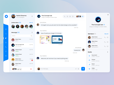 Messanger Dashboard UI branding chat dashboard figma message messanger template ui ux