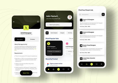 Job Finder App analytics app ui branding cards design figma graphic design illustration logo ui