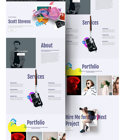 photograper portfolio elementor elementor pro landing page design portfolio web design web development website design website security website seo wordpress