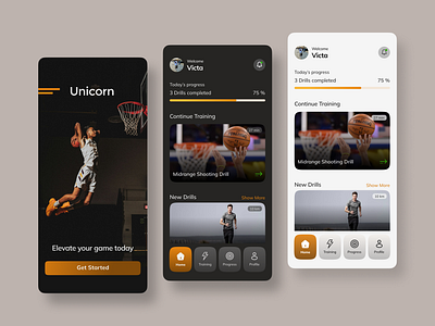 Basketball Training App basketball figma fitness app mobile app design sports training training app ui ui design ux