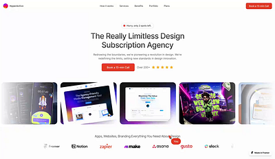 Design Subscription Agency Landing Page Framer Template agency landing page design subscription framer template landing page ui