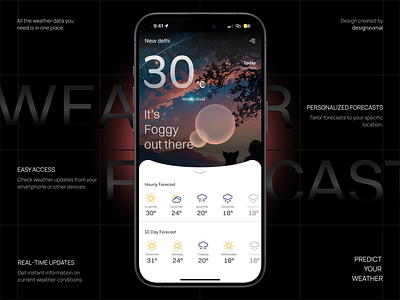 WEATHER APP DESIGN 3d app branding design dribble figma graphic design illustration logo ui ux weather