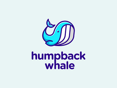 Humpback Whale Mascot Logo animal cartoon cetacean character cute design fish giant graphic design humpback whale illustration logo logo design mascot modern ocean sea simple whale whales