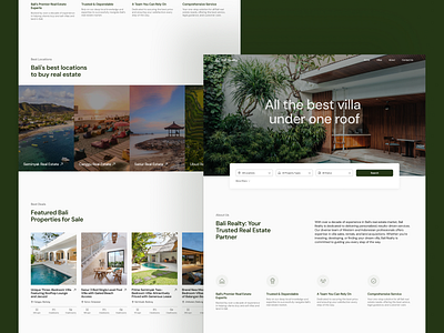 Bali Realty — Website Redesign graphic design hotel minimalist design real estate ui ui design villa web design website design