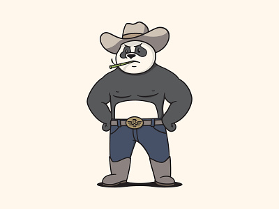 RoseWood Block Full Panda bamboo bbq boots cowboy cowboy hat design mascot panda rosewood block vector vectormachine western