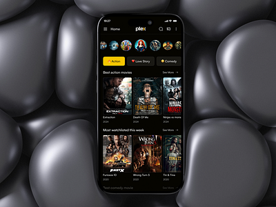 Movie Streaming App android app design broadcast cinema clean film live streaming app mobile app movie app music streaming app netflix online streaming platform plex short video app streaming app tv series ui ux video streaming