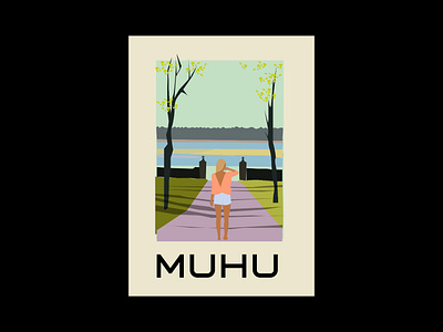 Postcard "Muhu" graphic design illustration typography