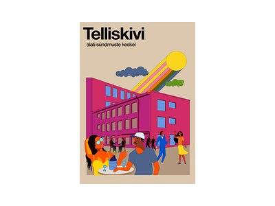 Postcard "Telliskivi" graphic design illustration vector