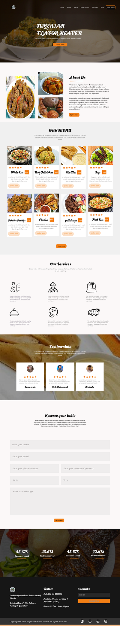 Empowering Food Enthusiasts with a Modern Nigerian Cuisine design graphic design ui ux