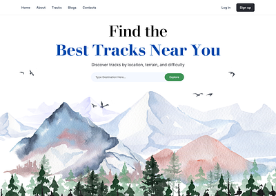 Explore Tracks by Location - Landing Page adventure landing animation explore website graphic design illustration location motion graphics ui user interface webs website