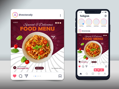 Super delicious food social media post template business corporate design food graphic design media modern social vector