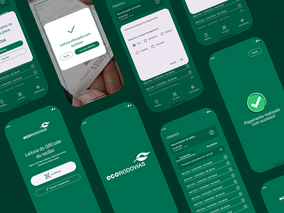 UI/UX - App Ecorodovias pagamento eficiente por token qrcode app branding design figma graphic design illustration logo mobile ui ux