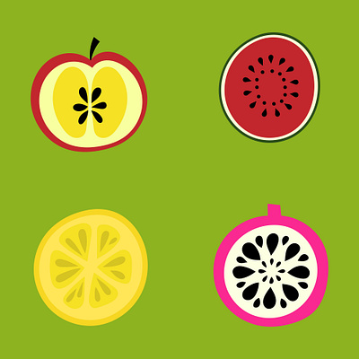 A cute set of hand-drawn fruits app branding design graphic design illustration logo typography ui ux vector