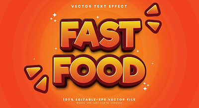 Fast Food 3d editable text style Template fat