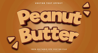 Peanut Butter 3d editable text style Template cracker