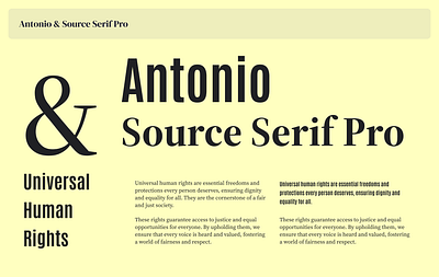 Antonio & Source Serif Pro antonio antonio font brand asset brand book brand guide branding design trends font fontpairing modern serif source serif pro typography visual assets