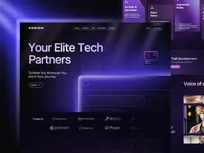 Dark Glowing Futuristic Landing Page advanced agency branding dark futuristic glowing landing page ui