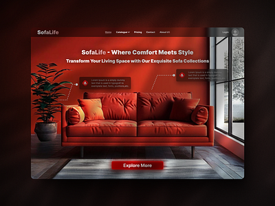 SofaLife UI/UX - Fictive landing page ui ux web design