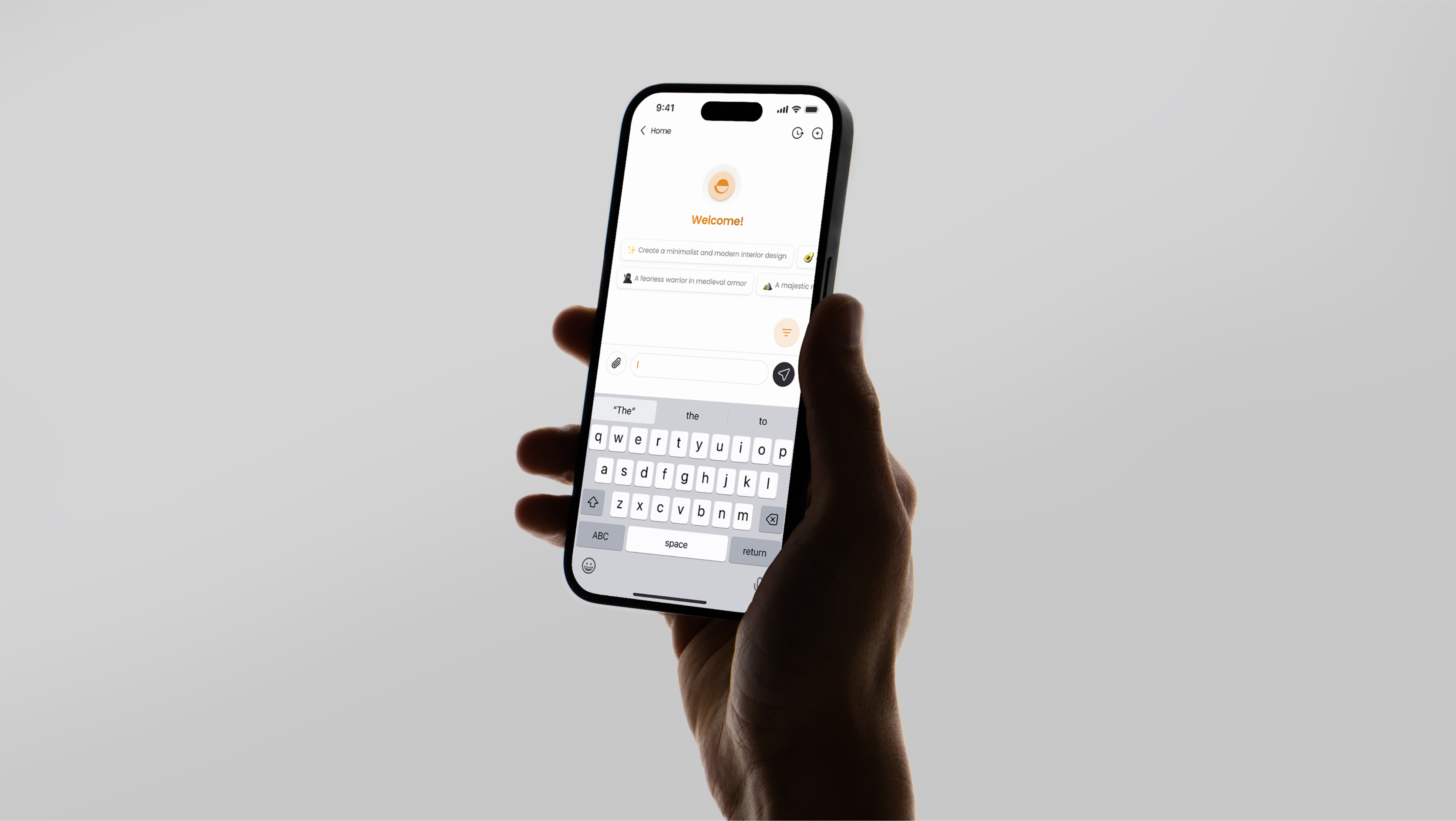 AI Image Generator ai app ai chat app ai image app ai image generator ai mobile app ai mobile app design ai mobile ui artificial intelligence case study clean design clean mobile design image generator app minimal ui design mobile app mobile ui orange prompt text to image ui ux design user interface