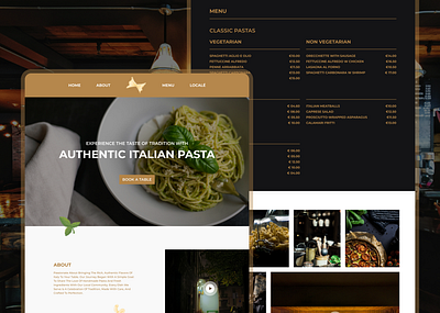 Pasta shop website classy food website hotel booking hotel menu hotel website italian food website italy landing page local shop website menu design mockup modern pasta shop pasta website pizza shop ui web design website design website ux