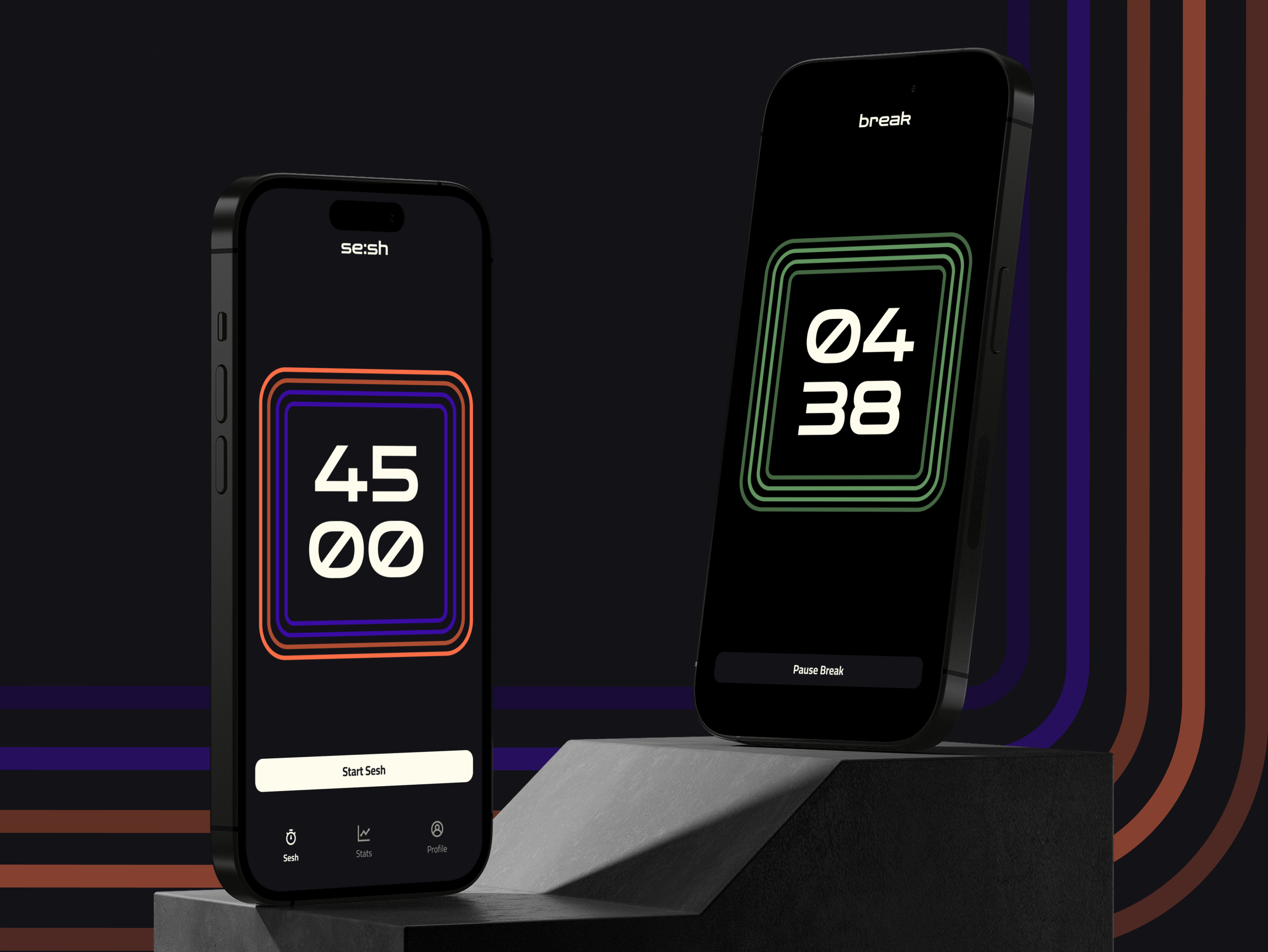 se:sh—Pomodoro Timer Concept 🍅⏱️ appdesign branding design illustration logo pomodoro study timer ui uidesign ux work