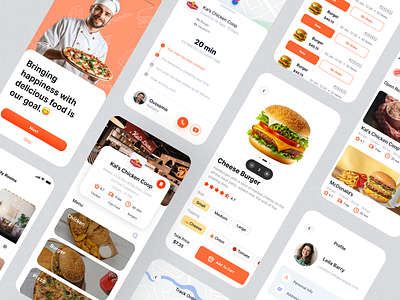 Food Delivery App UI app branding burger delivery design desktop fast food figma food homepage illustration map menu ordering qr code restaurant tracking ui ux website