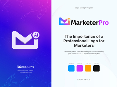 MarketerPro AI Logo Project 3d animation app design banner design branding graphic design logo logo design motion graphics ui uiux design ux