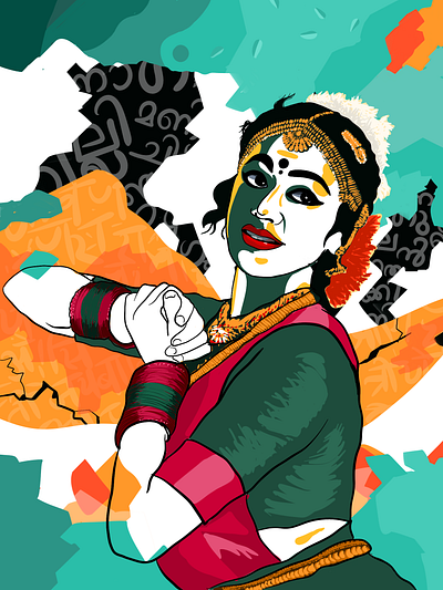 Tribute to 'Manichithrathazhu' movie character - Nagavalli art illustration procreate