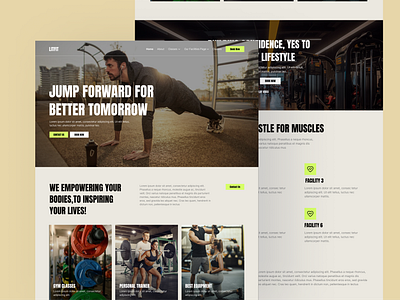 Fitness Website Template Design fitness fitnessweb fitnesswebsite fitwebsite gym gymwebsite interaction design ui user interface design ux websitedesign