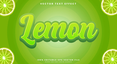 Lemon 3d editable text style Template juice