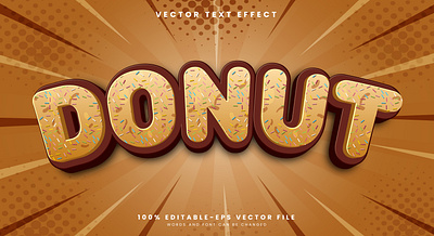 Donut 3d editable text style Template cooking