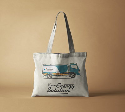 Tote bag Illustration - Pertamina Patra Niaga brand design brand identity branding corporate design graphic design icon identity illustration kerjanyadesain logo merchandise tote bage