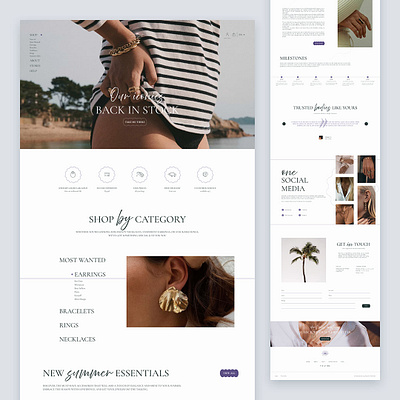 Sunkissed - Summer Jewelry branding clean concept fashion jewelry minimal minimalistic summer ui uidesign webdesign website