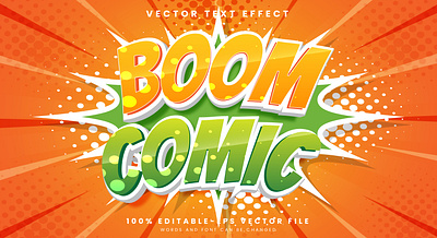 Boom Comic 3d editable text style Template explosion