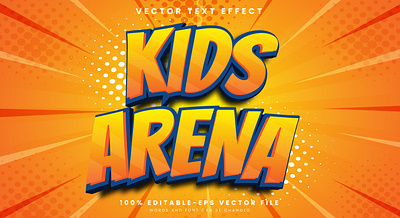 Kids Arena 3d editable text style Template fairy tale