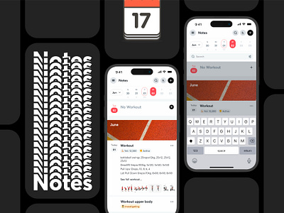 📓 Fitness App - Workout Notes & Calendar calendar crossfit design listing workouts months search workout timeline ui ui crossfit ux web app workouts