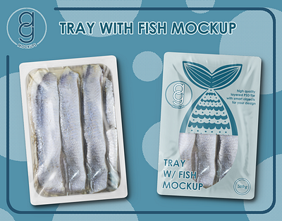 Tray with Fish Mockup 3d brand identity branding free mockup herring herringtray identity label design logo design mockup pack package package design pickled pickledfish pickledherring tray mockup