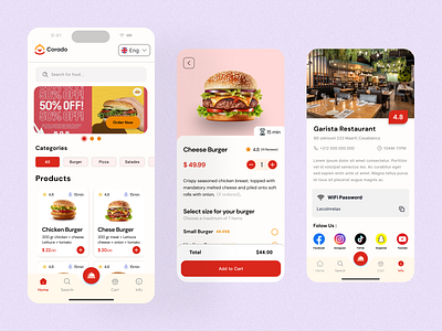 Restaurant Digital Menu theme 3 I Garista Project app branding burger design digital digital menu figma home homepage illustration logo menu online food order profile restaurant promo restaurant ui ux website