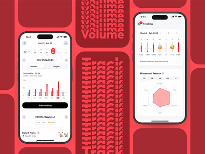 📊 Workout Tracking & Insights crossfit daily goal design ios performance rest day sheets sick tracking training ui ux volume workout