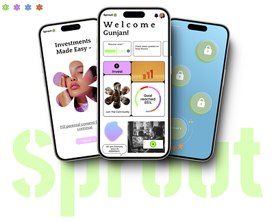 Sprout Investment Learning app (Gamified) ai branding gamification investment logo mobile app teenager ui