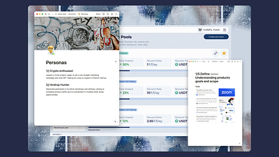 Qhub User Personas and interface airdrop crypto defi design process drutalism geknz nft product design product management scratch staking streetart tailwindcss ui user personas ux