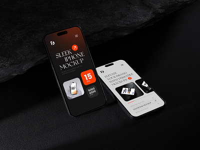 iPhone Display Mockup 3d app design apple device branding dark device download graphic design ios iphone 15 pro iphone mockup mobile mobile mockup mock up mockup phone mockup psd realistic mockup ui