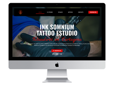 Ink Somnium Tattoo Estudio - One Page Website design elementor web web design web designer web interface website wordpress