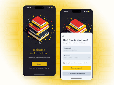 Sign up Interface - Little Star app book challenge ui clean debut design exploration illustration interface ispiration mobile sign up sign up form ui ui design uiux web design website